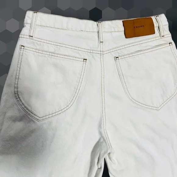 Frame Denim Le Italien White Wide Crop Pants - Picture 3 of 8